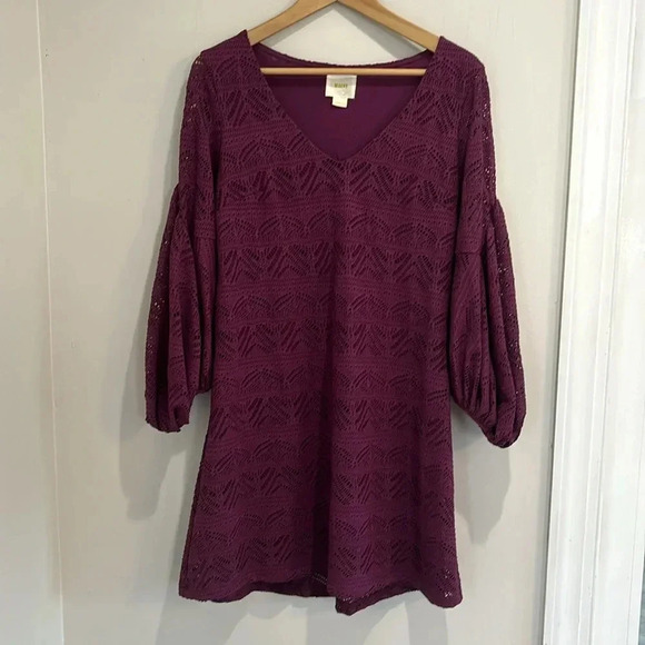 Anthropologie Maeve Purple Crochet Dress - Picture 3 of 9